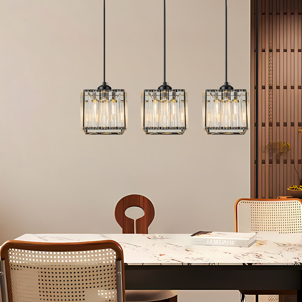 GlanzKüche: Lampada a sospensione in vetro nero moderna – decorativa ed energeticamente efficiente per isole cucina e aree pranzo
