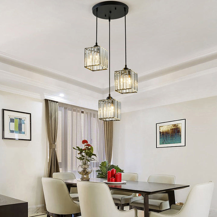 GlanzKüche: Lampada a sospensione in vetro nero moderna – decorativa ed energeticamente efficiente per isole cucina e aree pranzo