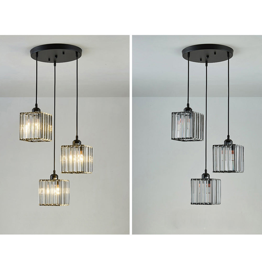 GlanzKüche: Lampada a sospensione in vetro nero moderna – decorativa ed energeticamente efficiente per isole cucina e aree pranzo
