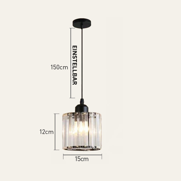 GlanzKüche: Lampada a sospensione in vetro nero moderna – decorativa ed energeticamente efficiente per isole cucina e aree pranzo