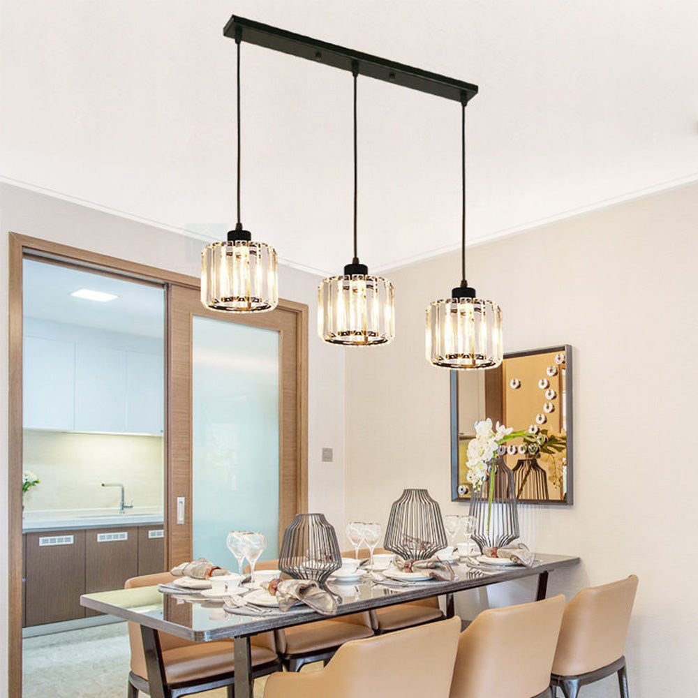 GlanzKüche: Lampada a sospensione in vetro nero moderna – decorativa ed energeticamente efficiente per isole cucina e aree pranzo
