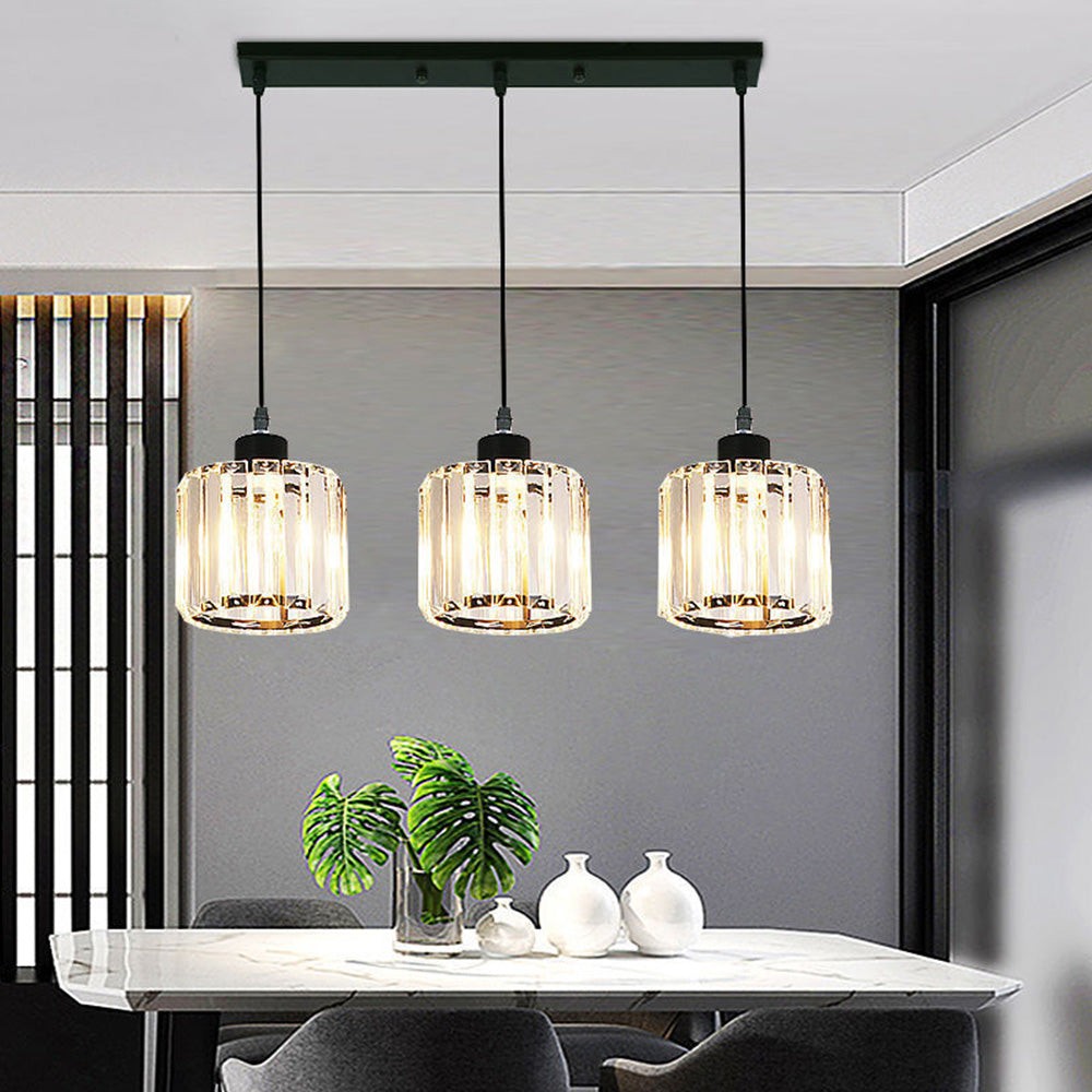 GlanzKüche: Lampada a sospensione in vetro nero moderna – decorativa ed energeticamente efficiente per isole cucina e aree pranzo