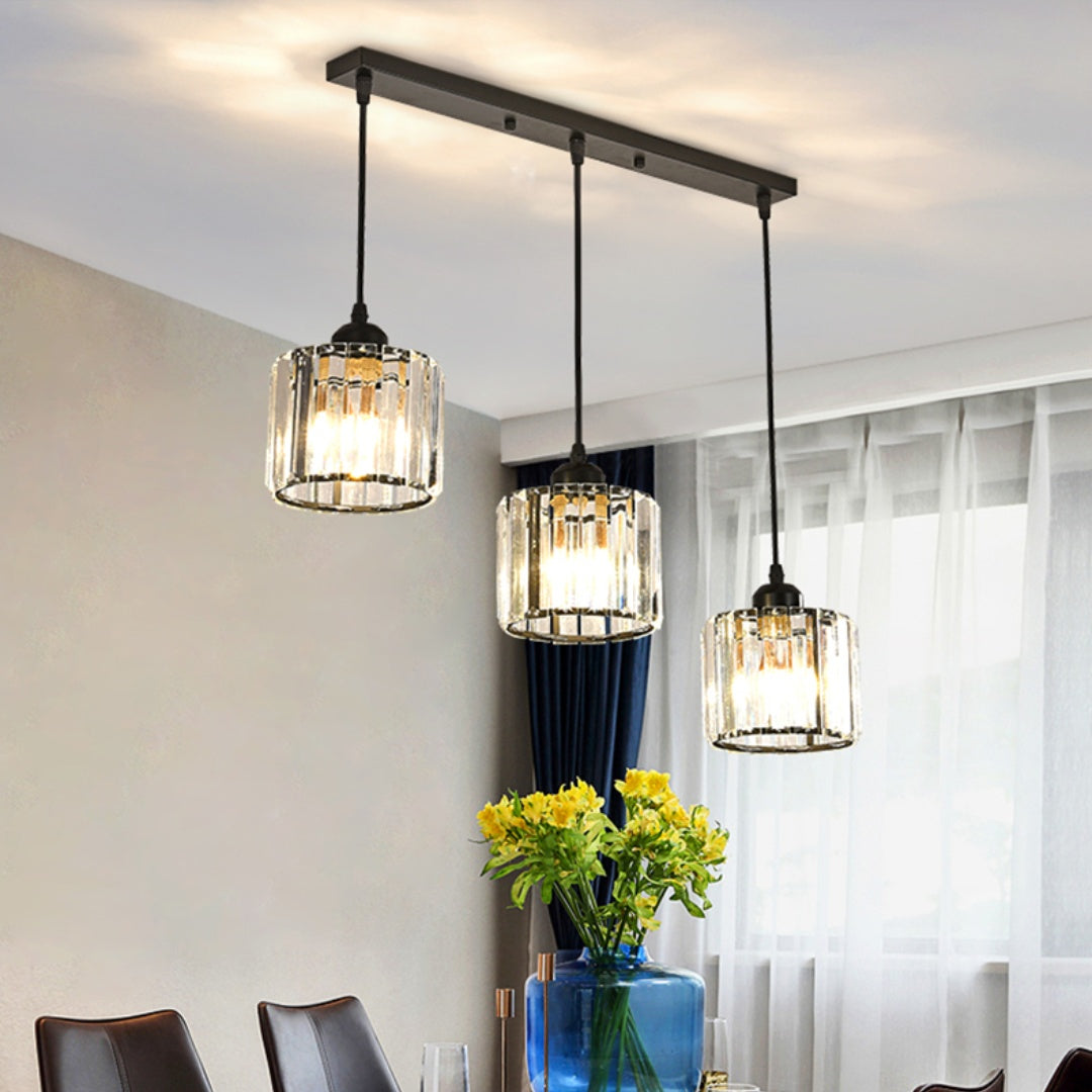 GlanzKüche: Lampada a sospensione in vetro nero moderna – decorativa ed energeticamente efficiente per isole cucina e aree pranzo
