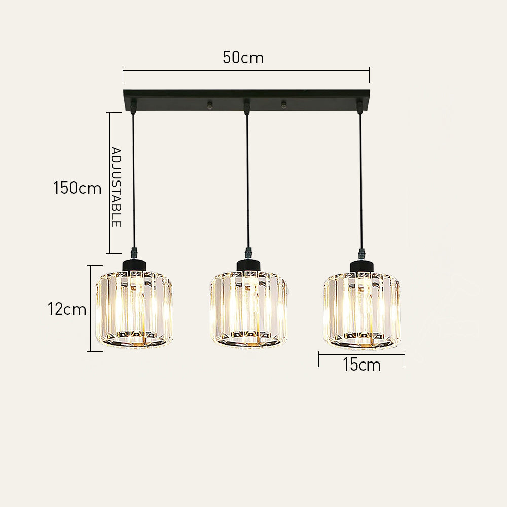 GlanzKüche: Lampada a sospensione in vetro nero moderna – decorativa ed energeticamente efficiente per isole cucina e aree pranzo