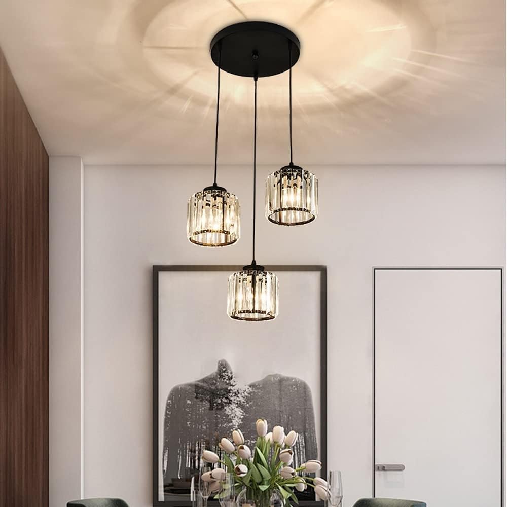 GlanzKüche: Lampada a sospensione in vetro nero moderna – decorativa ed energeticamente efficiente per isole cucina e aree pranzo