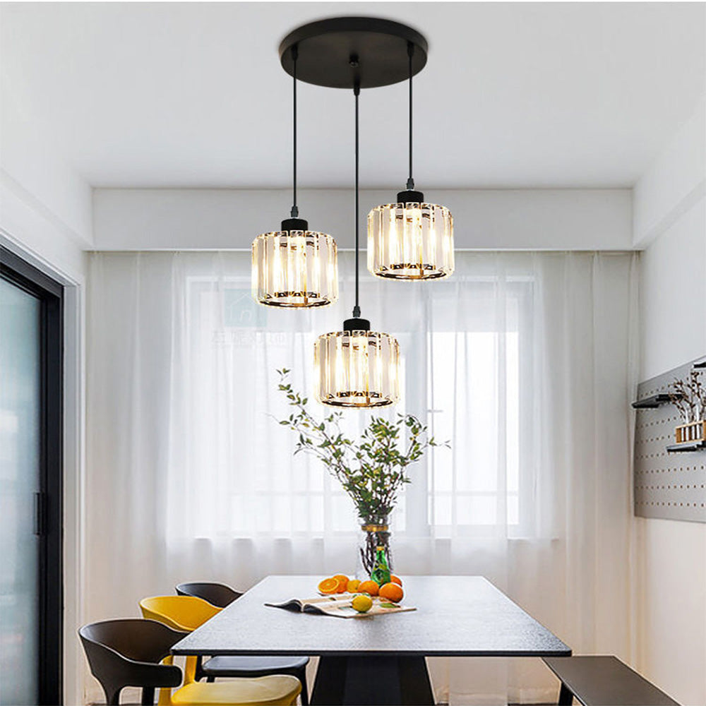 GlanzKüche: Lampada a sospensione in vetro nero moderna – decorativa ed energeticamente efficiente per isole cucina e aree pranzo