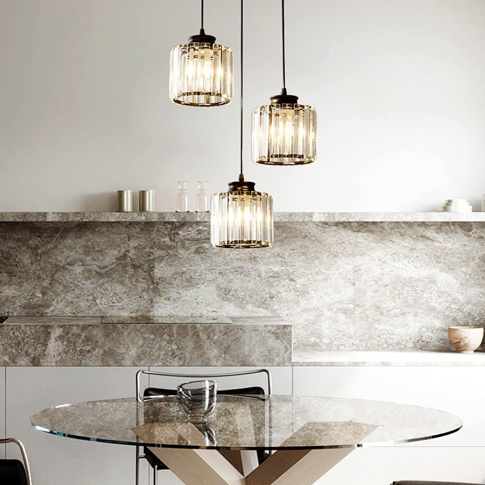 GlanzKüche: Lampada a sospensione in vetro nero moderna – decorativa ed energeticamente efficiente per isole cucina e aree pranzo