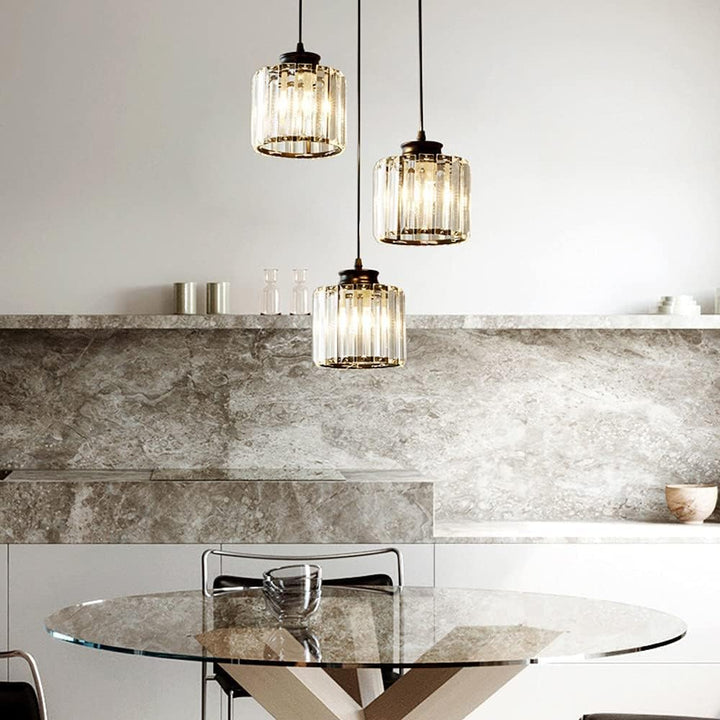 GlanzKüche: Lampada a sospensione in vetro nero moderna – decorativa ed energeticamente efficiente per isole cucina e aree pranzo