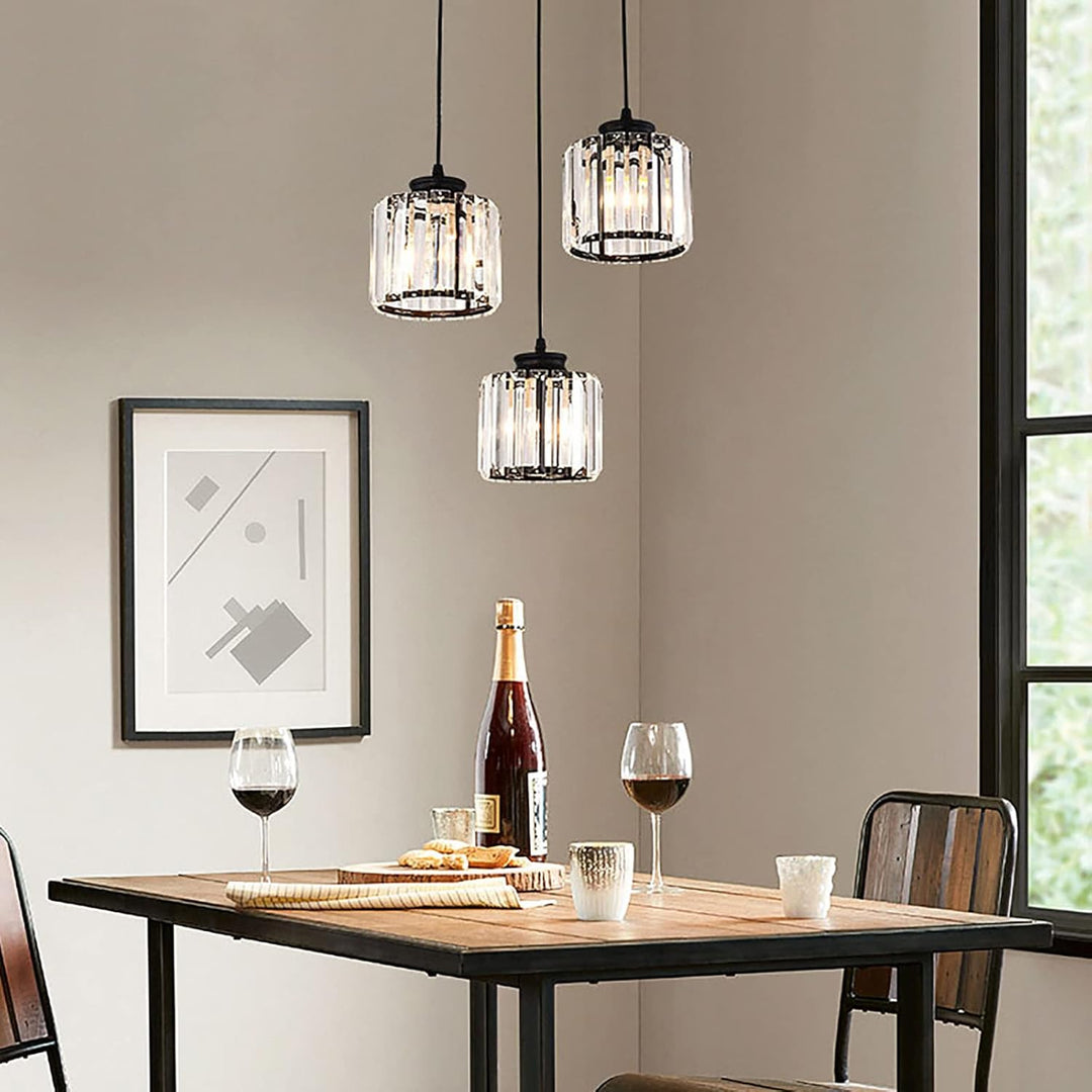 GlanzKüche: Lampada a sospensione in vetro nero moderna – decorativa ed energeticamente efficiente per isole cucina e aree pranzo