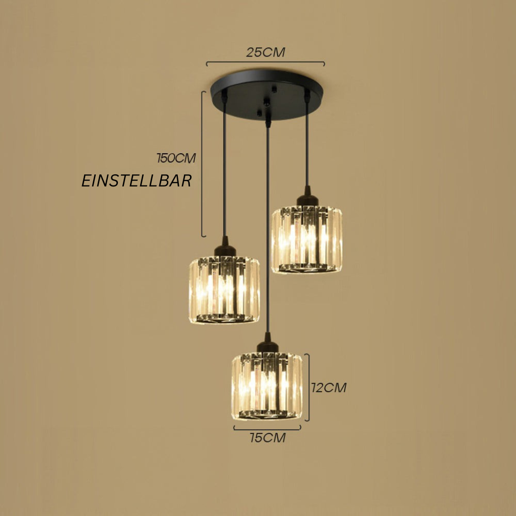 GlanzKüche: Lampada a sospensione in vetro nero moderna – decorativa ed energeticamente efficiente per isole cucina e aree pranzo