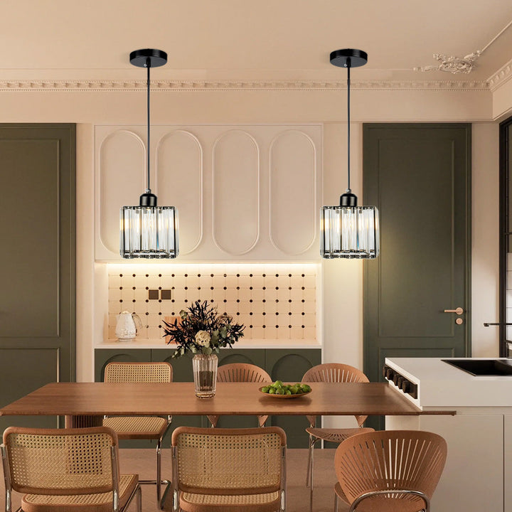 GlanzKüche: Lampada a sospensione in vetro nero moderna – decorativa ed energeticamente efficiente per isole cucina e aree pranzo