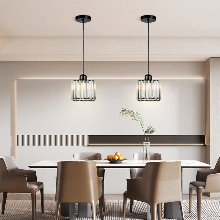 GlanzKüche: Lampada a sospensione in vetro nero moderna – decorativa ed energeticamente efficiente per isole cucina e aree pranzo