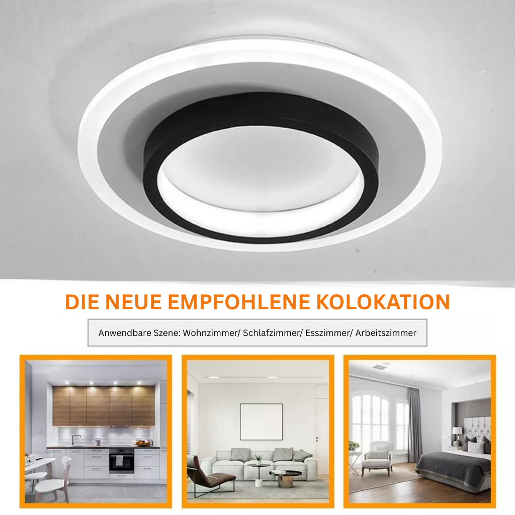 GlanzMetall: Moderno lampadario LED rotondo – decorativo ed efficiente dal punto di vista energetico per corridoi e aree living