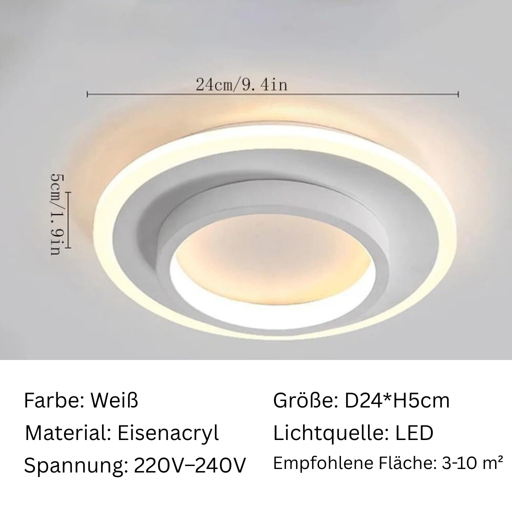 GlanzMetall: Moderno lampadario LED rotondo – decorativo ed efficiente dal punto di vista energetico per corridoi e aree living