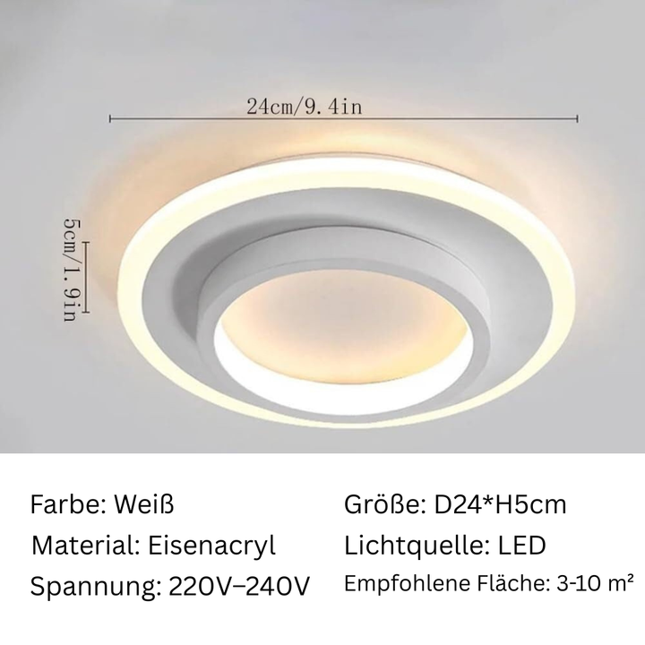 GlanzMetall: Moderno lampadario LED rotondo – decorativo ed efficiente dal punto di vista energetico per corridoi e aree living