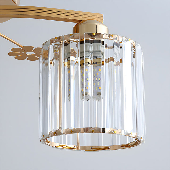 GlanzPrisma: Lampada da soffitto in cristallo semi-incassata moderna – elegante e luminosa per aree soggiorno e pranzo