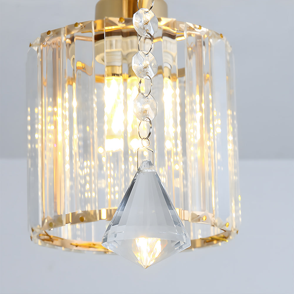 GlanzPrisma: Lampada da soffitto in cristallo semi-incassata moderna – elegante e luminosa per aree soggiorno e pranzo