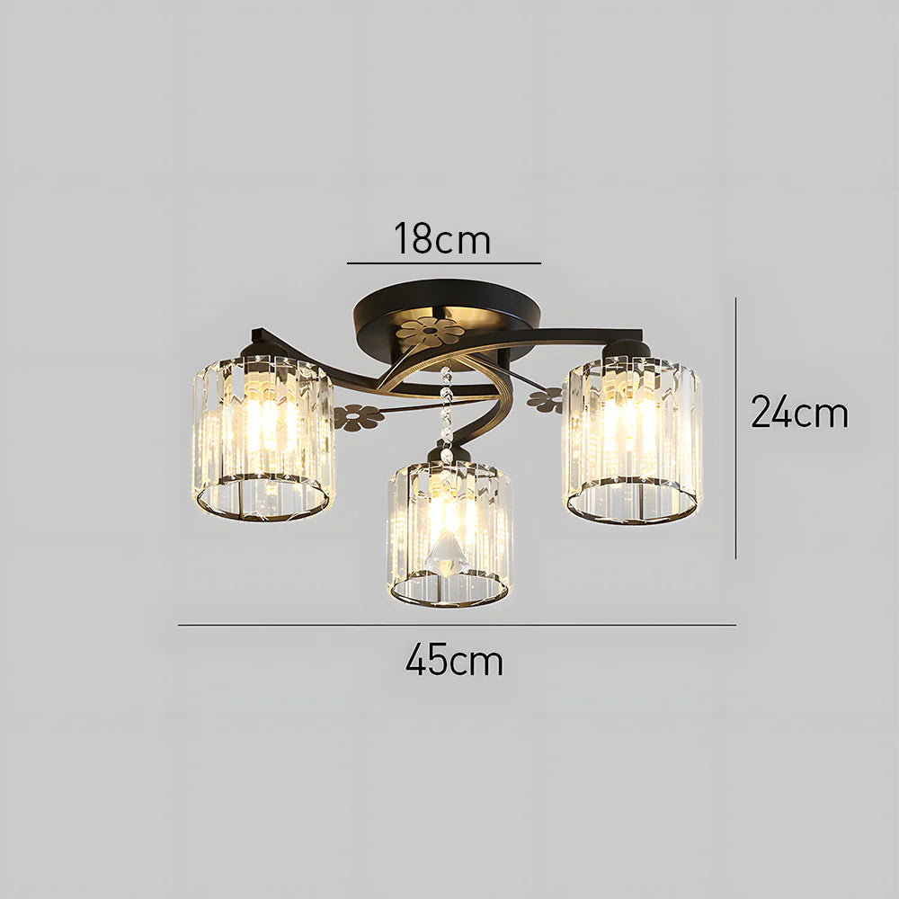 GlanzPrisma: Lampada da soffitto in cristallo semi-incassata moderna – elegante e luminosa per aree soggiorno e pranzo