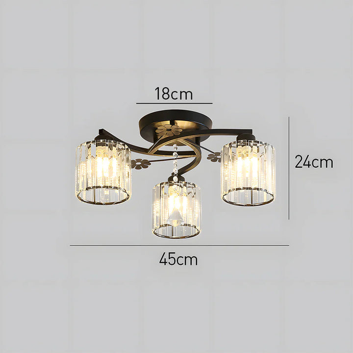 GlanzPrisma: Lampada da soffitto in cristallo semi-incassata moderna – elegante e luminosa per aree soggiorno e pranzo