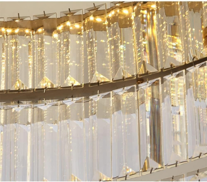 GlanzRund: Lampada da soffitto a cristallo rotonda color oro – elegante e luminosa per camere da letto e aree living