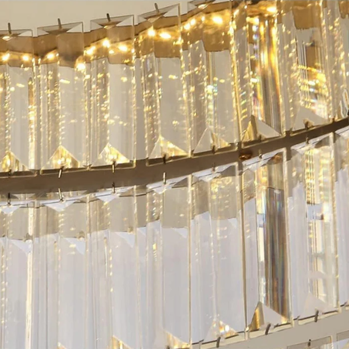 GlanzRund: Lampada da soffitto a cristallo rotonda color oro – elegante e luminosa per camere da letto e aree living