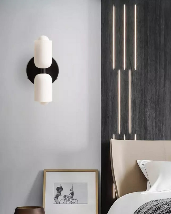 GlanzSphäre: Applique moderna – lampada a sfera in vetro doppio con luce calda, decorativa per camera da letto e soggiorno