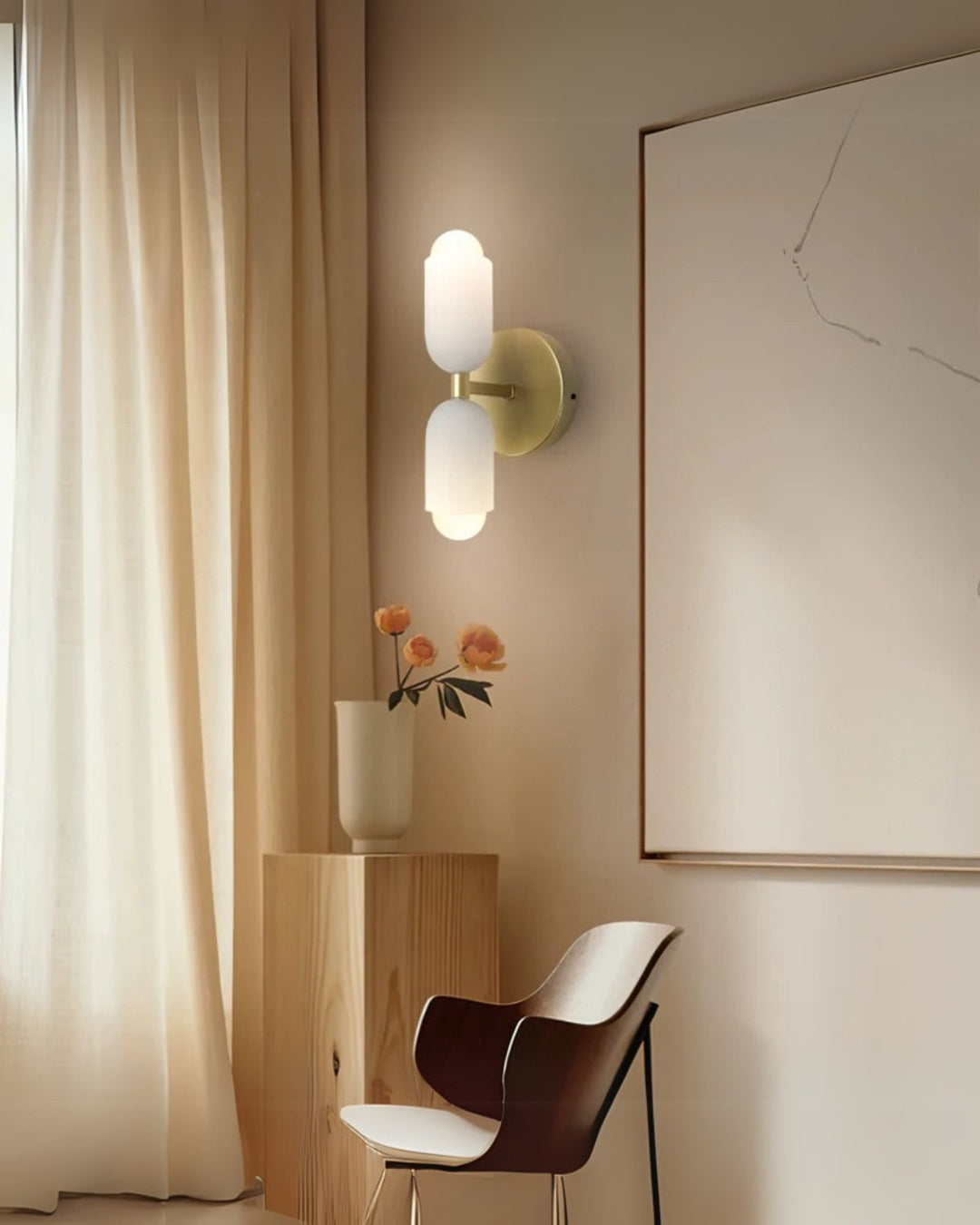 GlanzSphäre: Applique moderna – lampada a sfera in vetro doppio con luce calda, decorativa per camera da letto e soggiorno