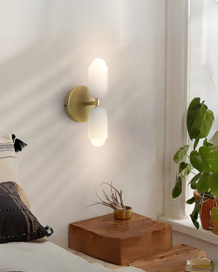 GlanzSphäre: Applique moderna – lampada a sfera in vetro doppio con luce calda, decorativa per camera da letto e soggiorno