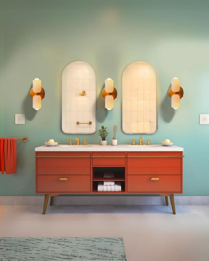 GlanzSphäre: Applique moderna – lampada a sfera in vetro doppio con luce calda, decorativa per camera da letto e soggiorno