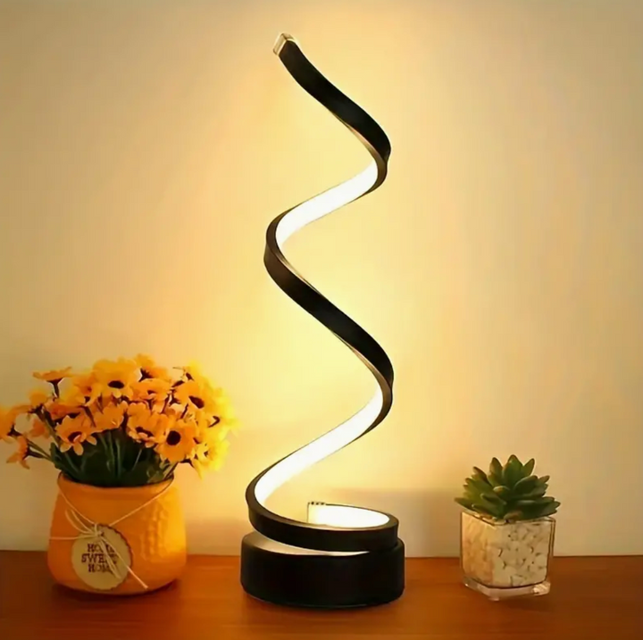 GlanzWelle: Lampada da Tavolo LED Moderna a Spirale – Dimmerabile tramite USB