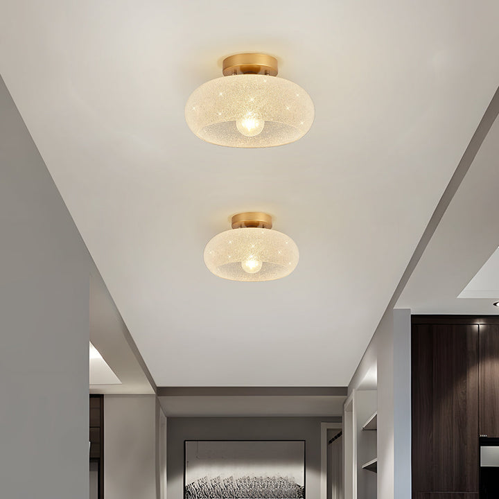 GlanzWohn: Lampada da soffitto in vetro rotonda moderna – elegante ed efficiente dal punto di vista energetico per soggiorno e corridoio