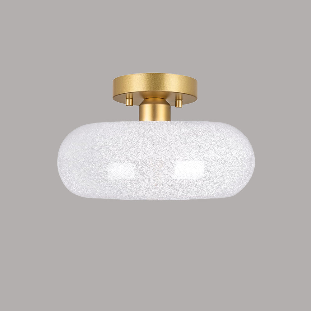 GlanzWohn: Lampada da soffitto in vetro rotonda moderna – elegante ed efficiente dal punto di vista energetico per soggiorno e corridoio
