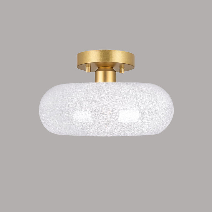 GlanzWohn: Lampada da soffitto in vetro rotonda moderna – elegante ed efficiente dal punto di vista energetico per soggiorno e corridoio