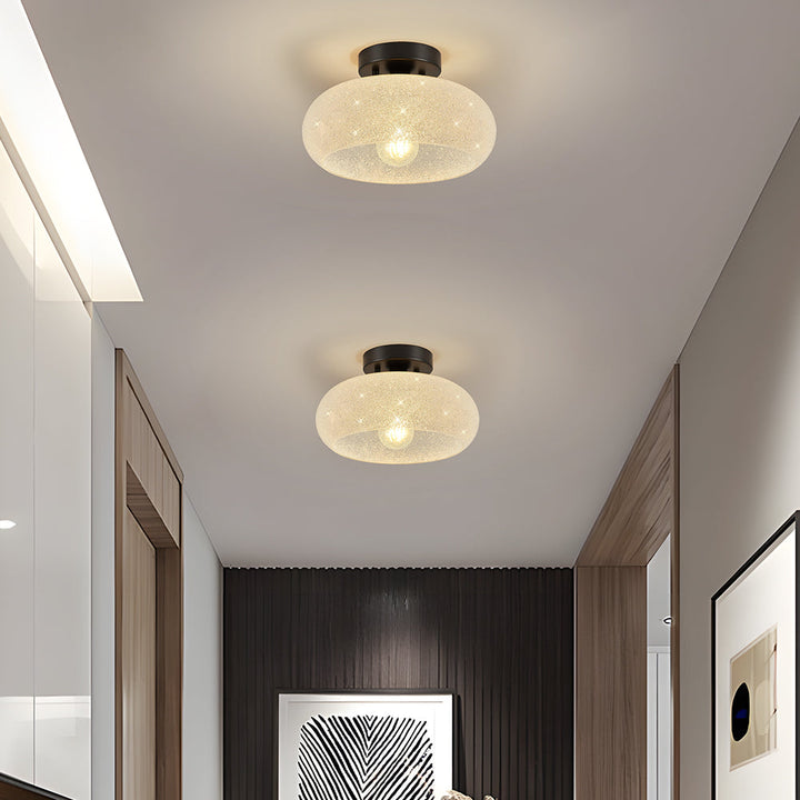 GlanzWohn: Lampada da soffitto in vetro rotonda moderna – elegante ed efficiente dal punto di vista energetico per soggiorno e corridoio