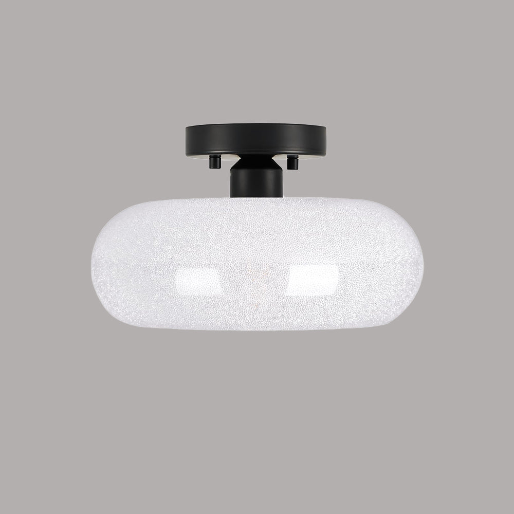 GlanzWohn: Lampada da soffitto in vetro rotonda moderna – elegante ed efficiente dal punto di vista energetico per soggiorno e corridoio