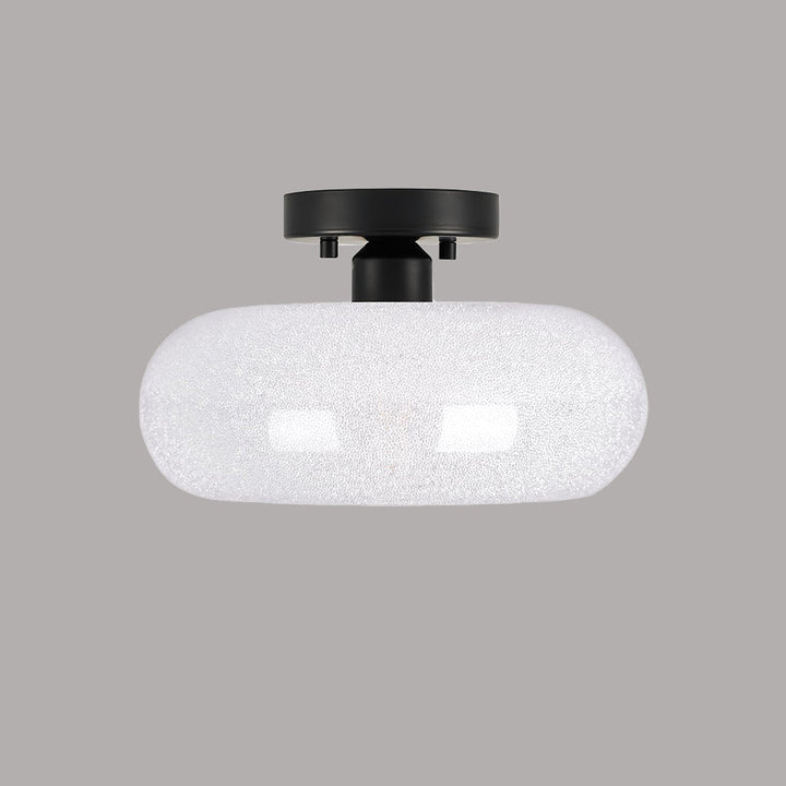 GlanzWohn: Lampada da soffitto in vetro rotonda moderna – elegante ed efficiente dal punto di vista energetico per soggiorno e corridoio