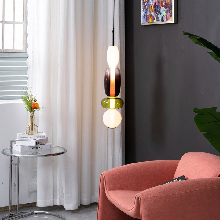 GlasColora: Lampada a Sospensione Colorata in Vetro – Lampada Moderna per Soggiorno e Sala da Pranzo