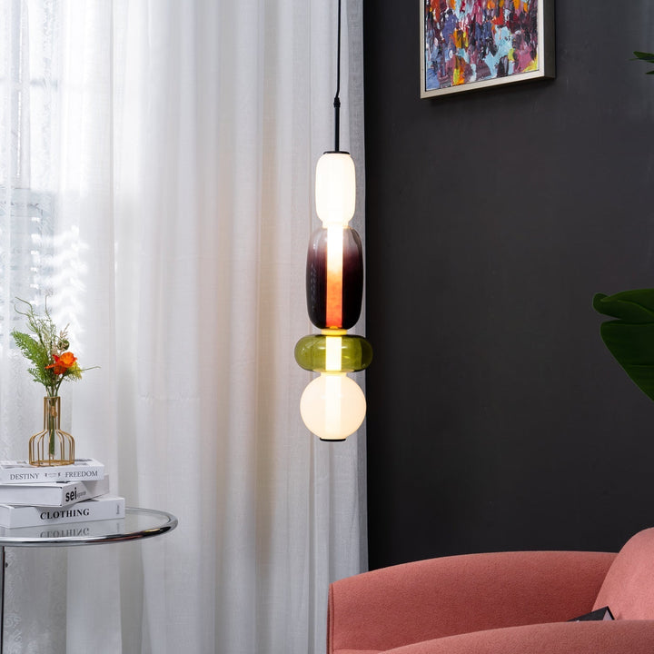 GlasColora: Lampada a Sospensione Colorata in Vetro – Lampada Moderna per Soggiorno e Sala da Pranzo