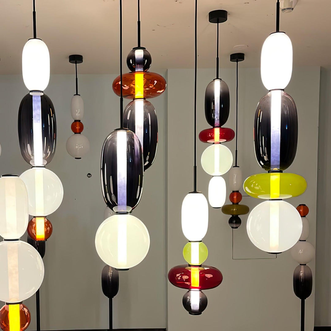 GlasColora: Lampada a Sospensione Colorata in Vetro – Lampada Moderna per Soggiorno e Sala da Pranzo