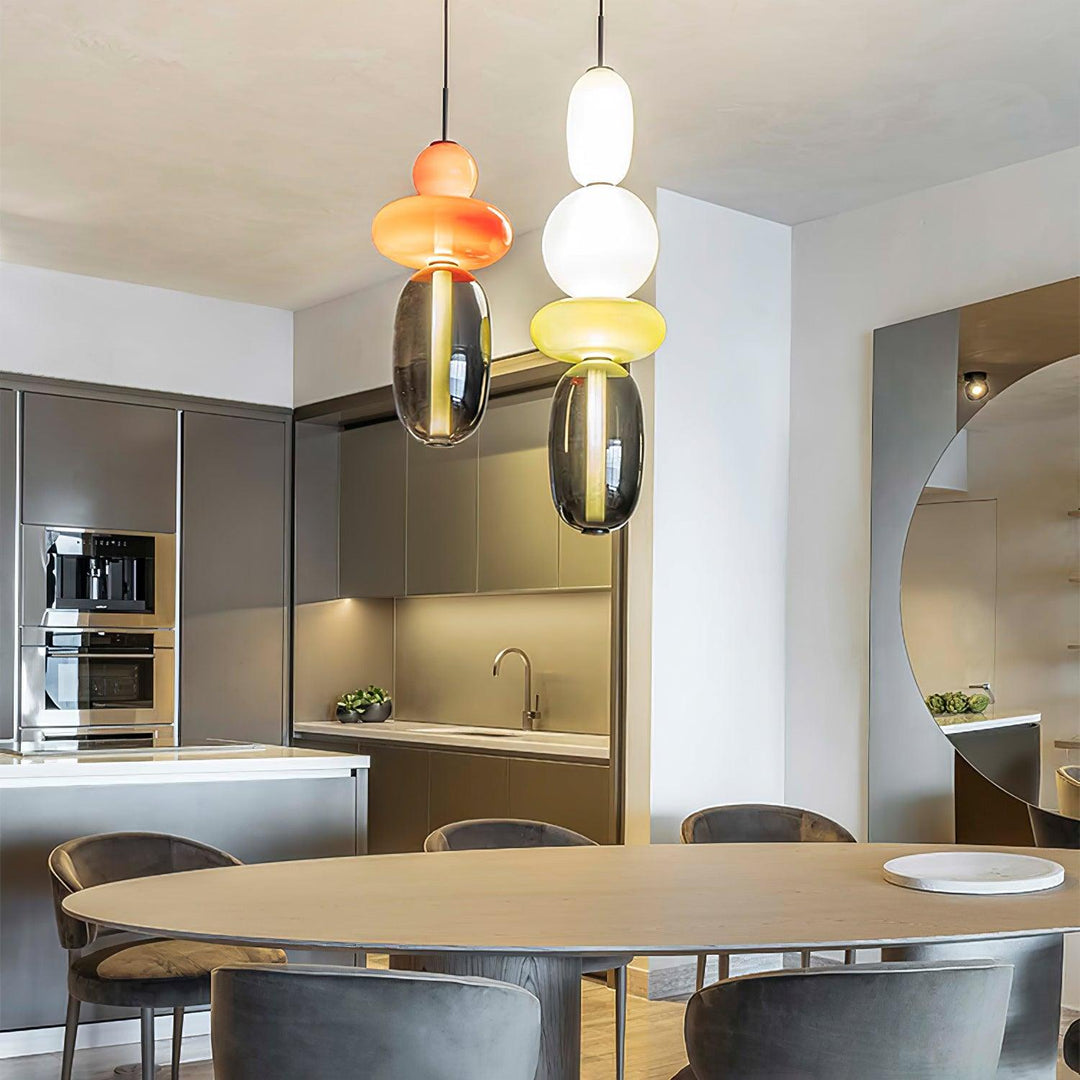 GlasColora: Lampada a Sospensione Colorata in Vetro – Lampada Moderna per Soggiorno e Sala da Pranzo