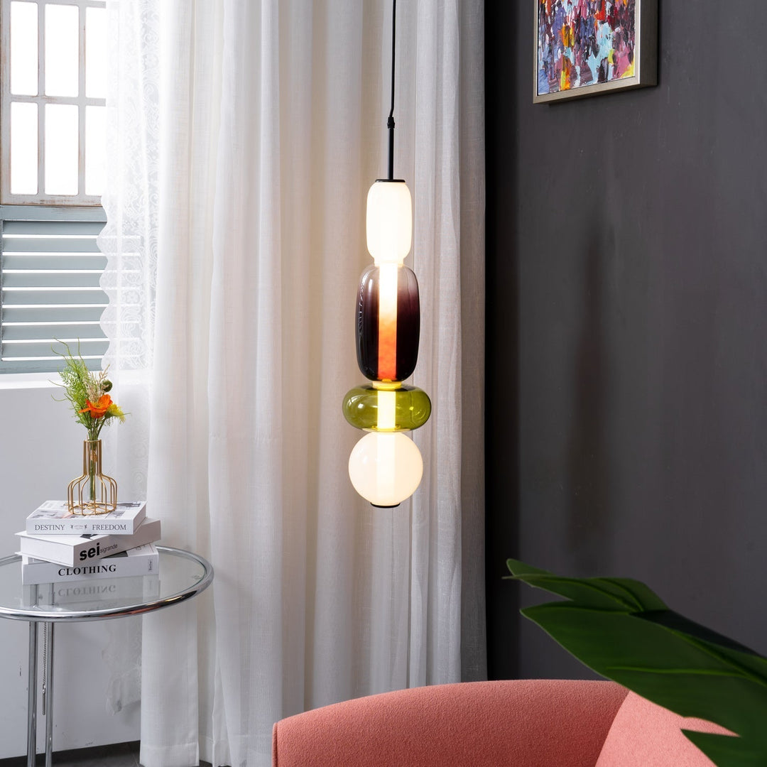 GlasColora: Lampada a Sospensione Colorata in Vetro – Lampada Moderna per Soggiorno e Sala da Pranzo