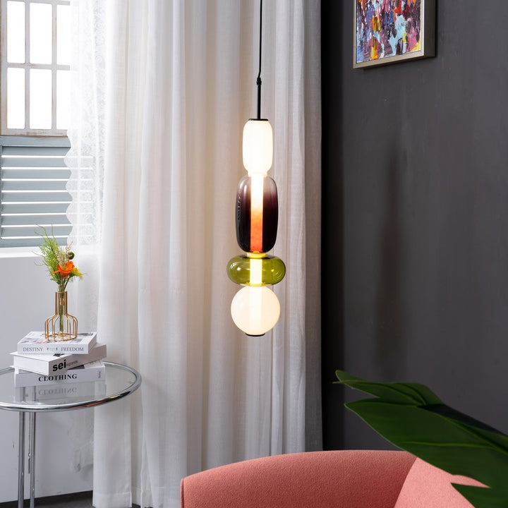 GlasColora: Lampada a Sospensione Colorata in Vetro – Lampada Moderna per Soggiorno e Sala da Pranzo