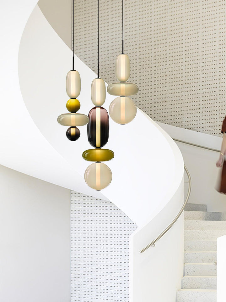 GlasColora: Lampada a Sospensione Colorata in Vetro – Lampada Moderna per Soggiorno e Sala da Pranzo
