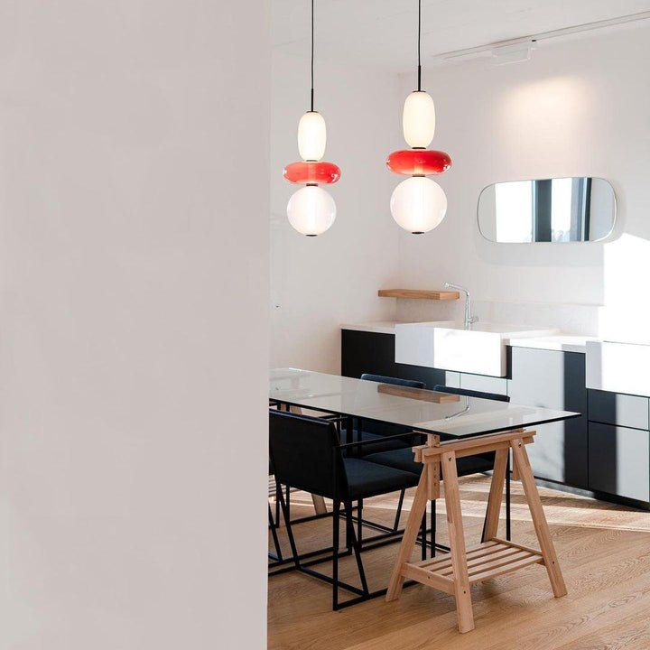 GlasColora: Lampada a Sospensione Colorata in Vetro – Lampada Moderna per Soggiorno e Sala da Pranzo