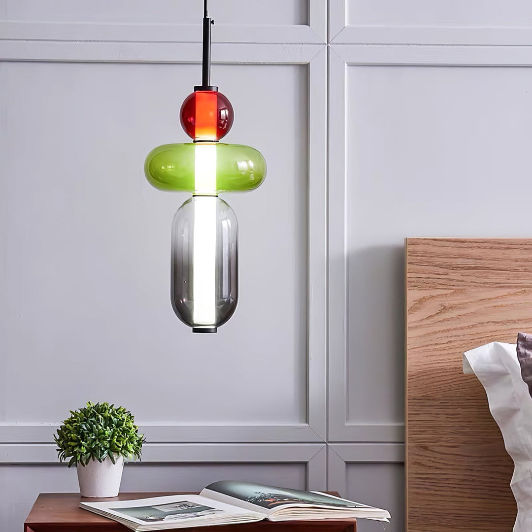 GlasColora: Lampada a Sospensione Colorata in Vetro – Lampada Moderna per Soggiorno e Sala da Pranzo