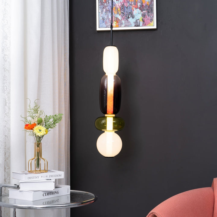 GlasColora: Lampada a Sospensione Colorata in Vetro – Lampada Moderna per Soggiorno e Sala da Pranzo