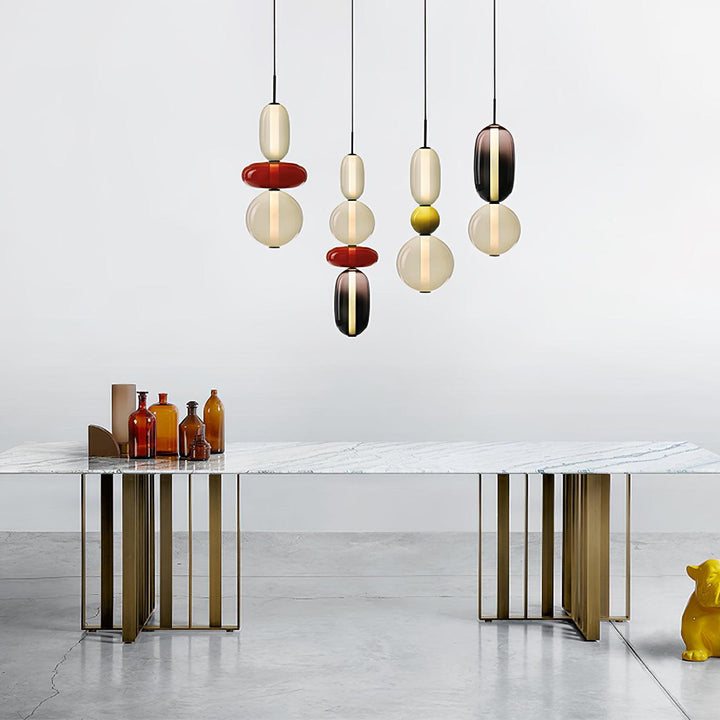 GlasColora: Lampada a Sospensione Colorata in Vetro – Lampada Moderna per Soggiorno e Sala da Pranzo