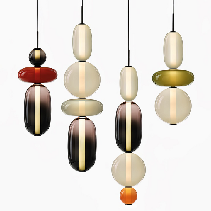 GlasColora: Lampada a Sospensione Colorata in Vetro – Lampada Moderna per Soggiorno e Sala da Pranzo