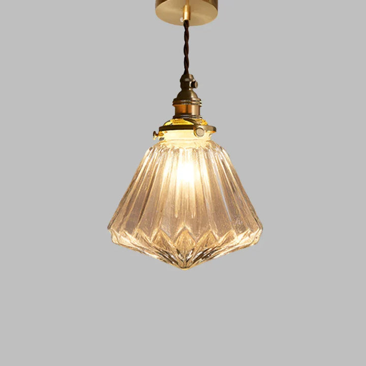 GlasLux: Lampada a sospensione in vetro cristallo – Elegante lampada a sospensione per sala da pranzo e soggiorno
