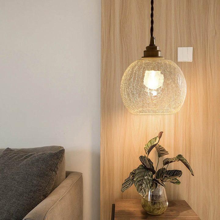 GlasLux: Lampada a sospensione in vetro cristallo – Elegante lampada a sospensione per sala da pranzo e soggiorno